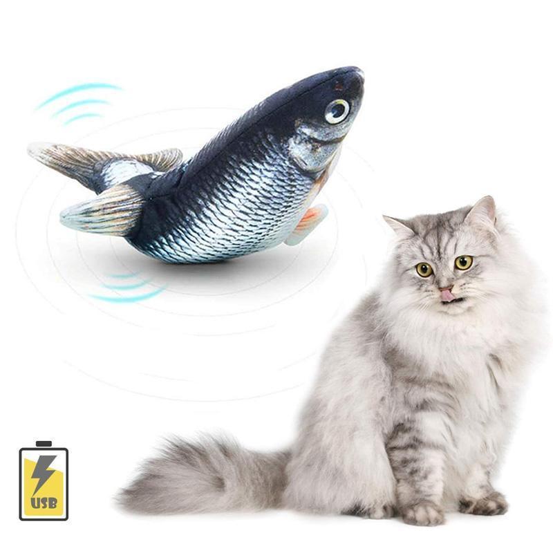 Plush Simulation USB Charging Cat Fish Toy(10.6 in/ 26.9 cm)