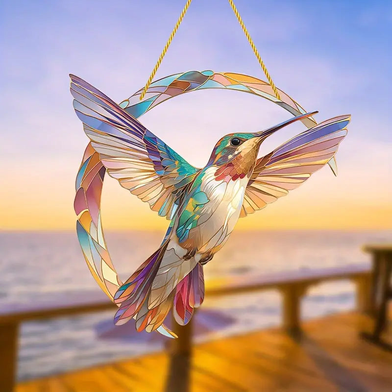 💖 Hummingbird Suncatcher Colorful Window Hanging 💥