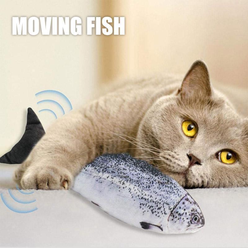 Plush Simulation USB Charging Cat Fish Toy(10.6 in/ 26.9 cm)