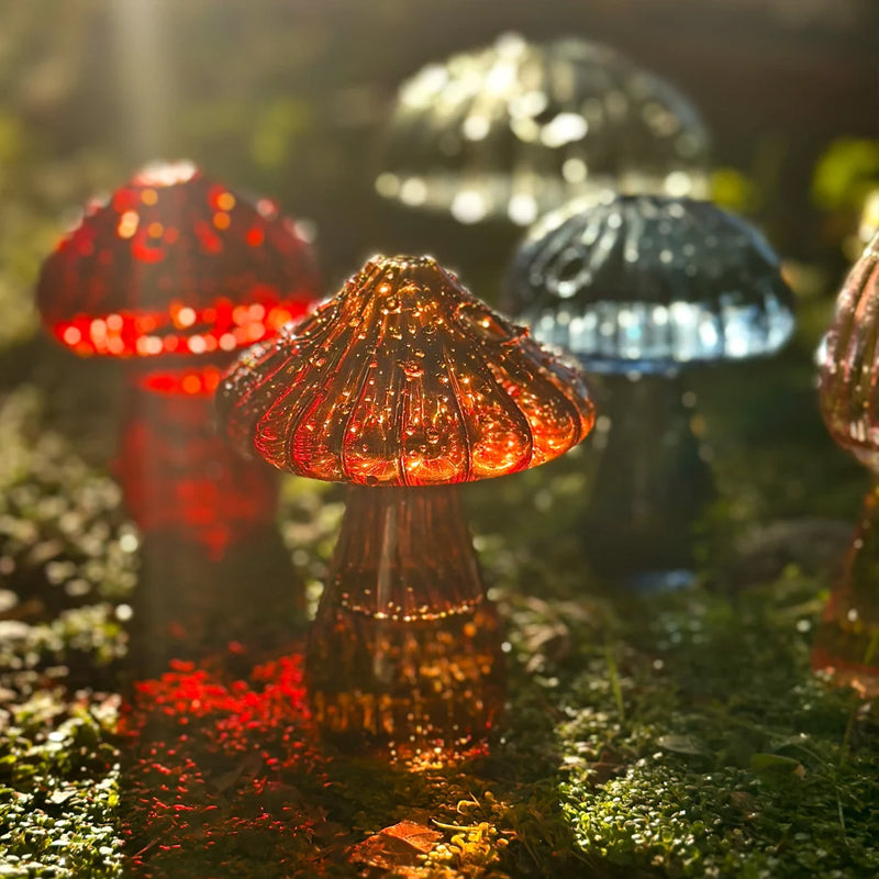 Handmade Glass Mushroom Bud Vase