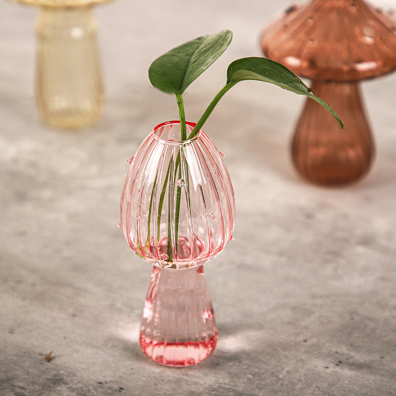 Handmade Glass Mushroom Bud Vase