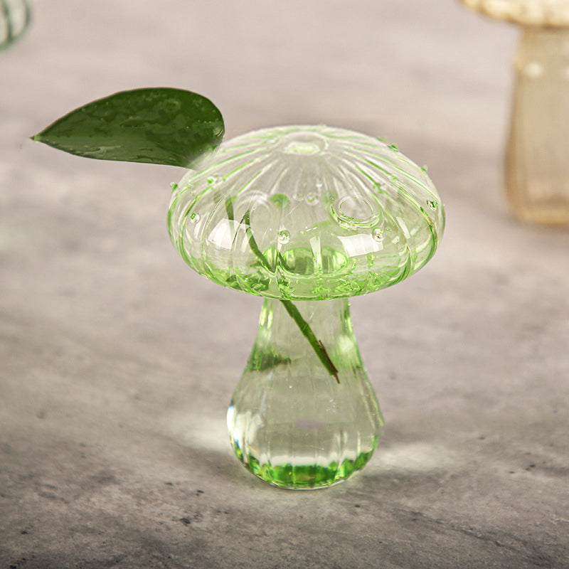 Handmade Glass Mushroom Bud Vase