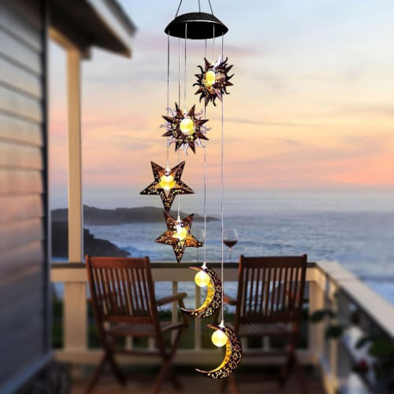 Sun Moon Star Solar Hanging Lights