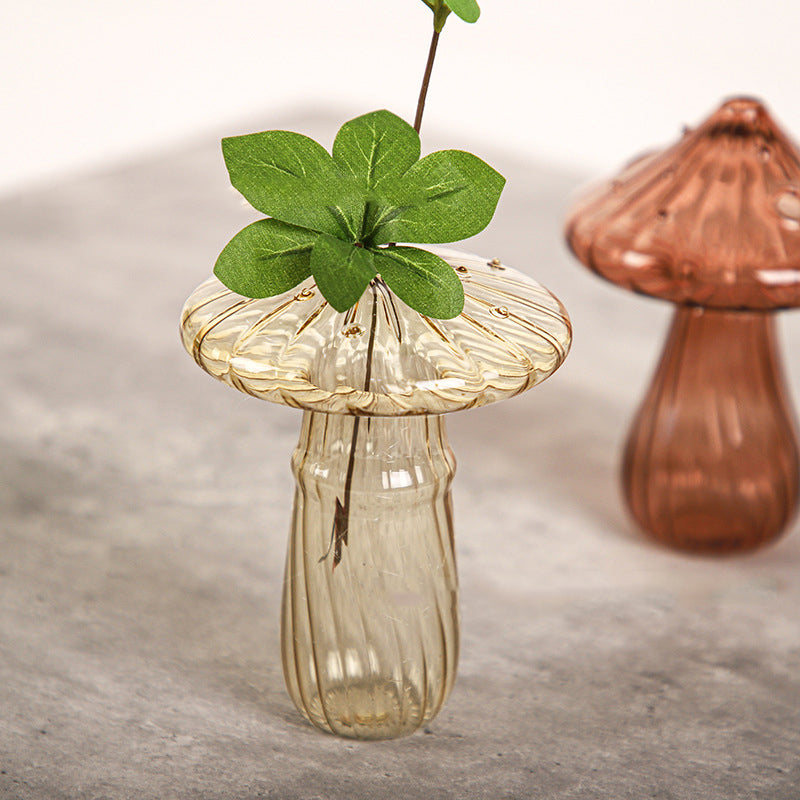 Handmade Glass Mushroom Bud Vase