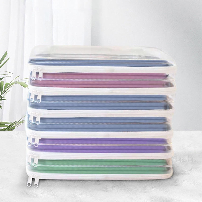 Transparent zipper clothes storage bag