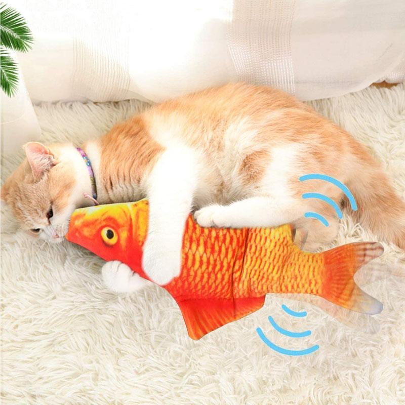 Plush Simulation USB Charging Cat Fish Toy(10.6 in/ 26.9 cm)