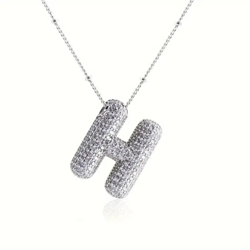 Alphabet Diamond Pendant Necklace