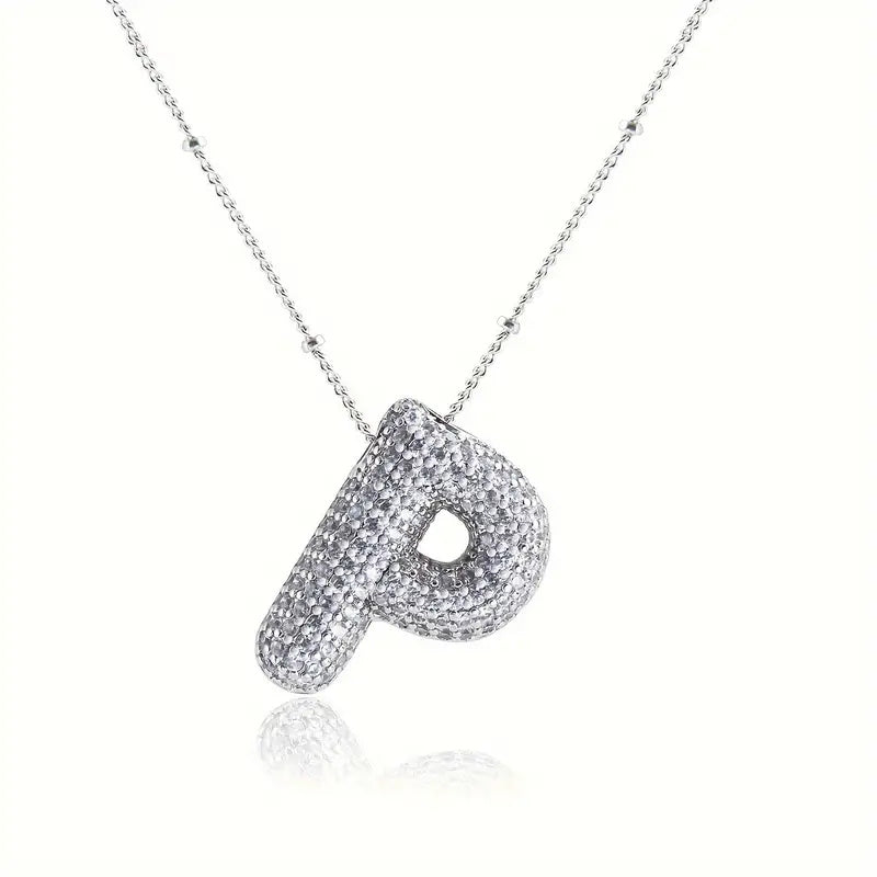 Alphabet Diamond Pendant Necklace