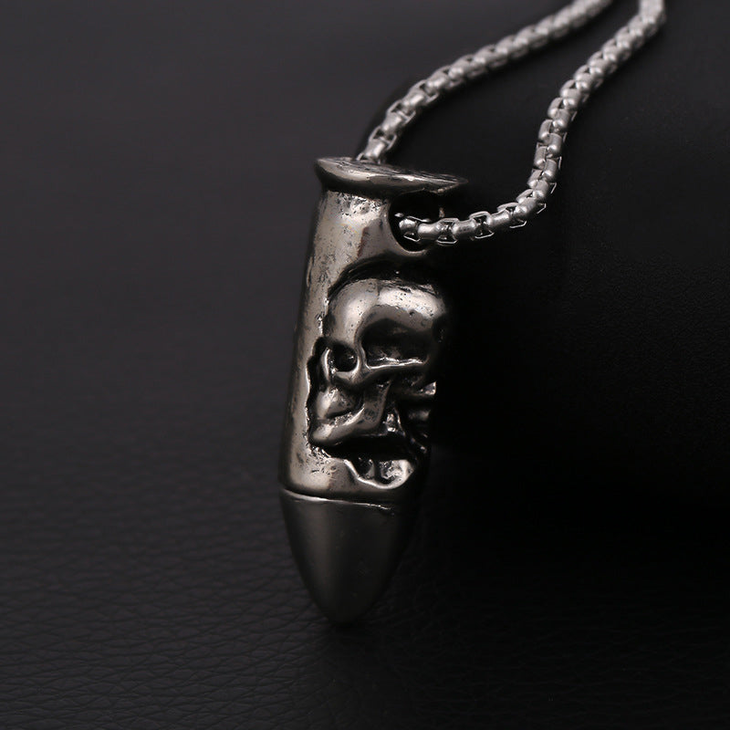 Holy Cross Bullet Skull Necklace