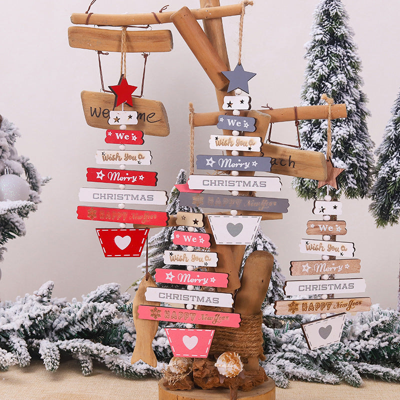 Christmas Tree Wooden Hanging Decoration