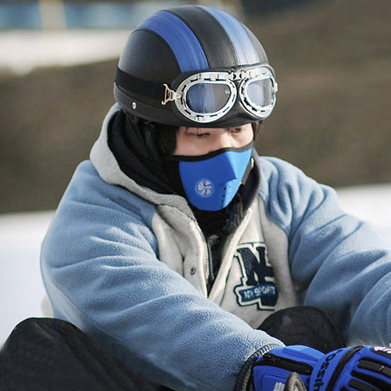 Motorcycle Harley PU Helmet with Goggles