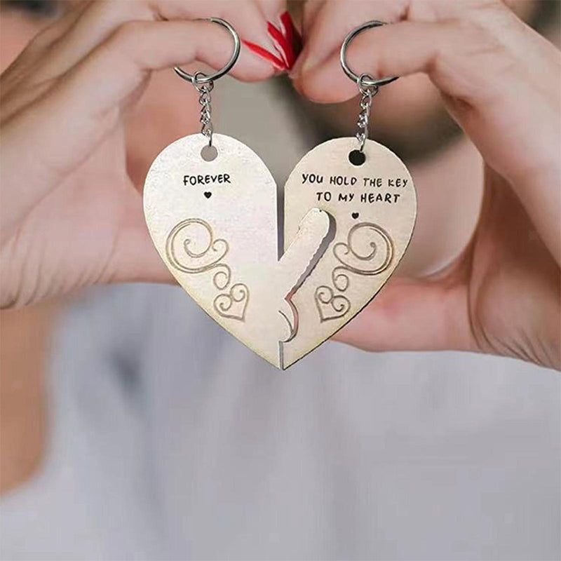 Wooden Heart Keychain