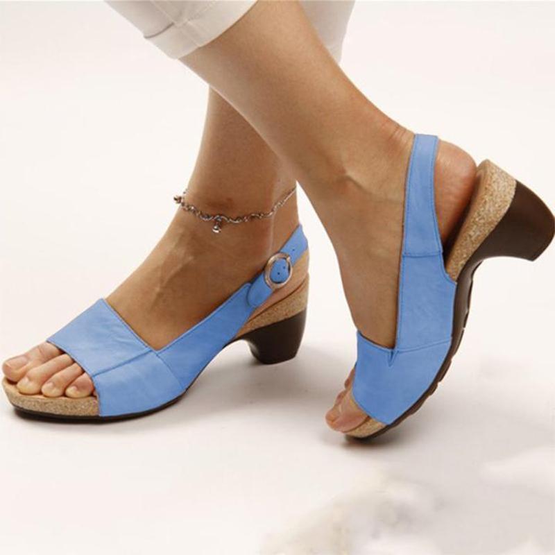 haloera™ Women Elegant Low Chunky Heel Comfy Sandals