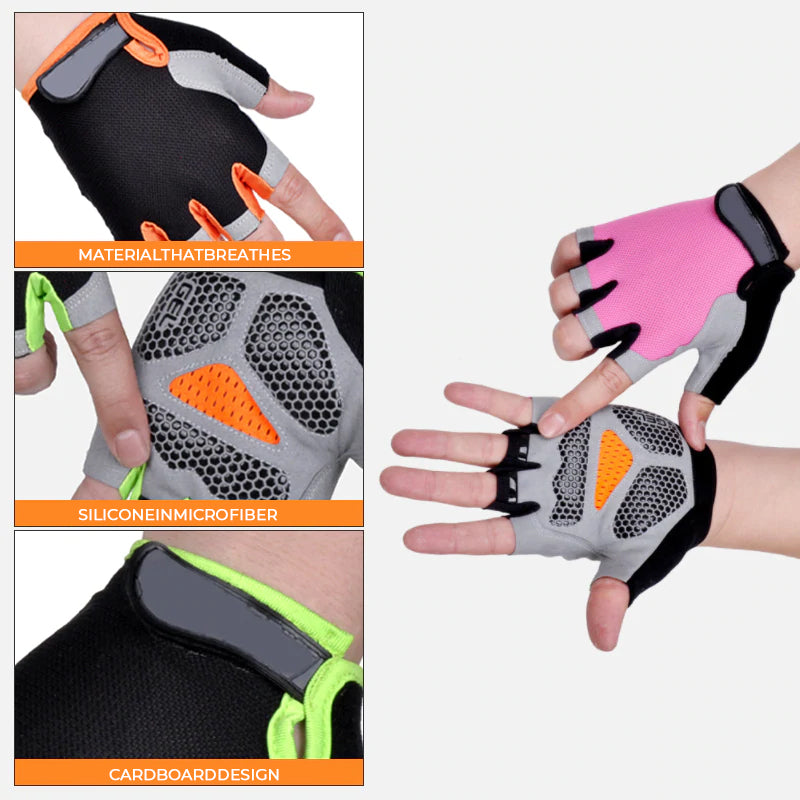 Biking Mittens Sports Half Finger Gloves Breathable & Non-Slip