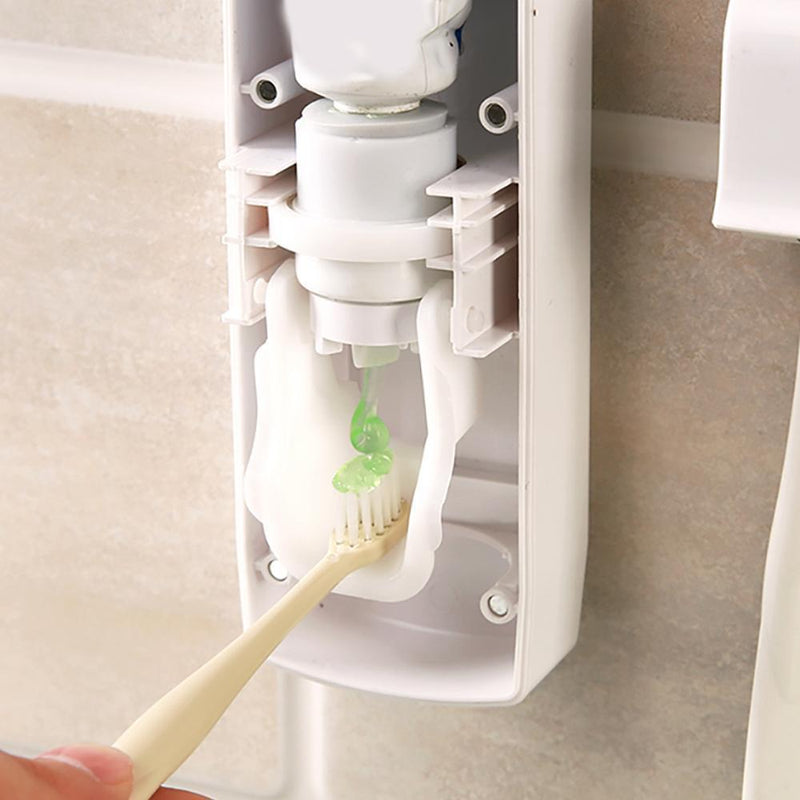 Automatic Toothpaste Dispenser and Toothbrush Holder Set