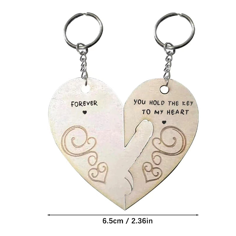 Wooden Heart Keychain