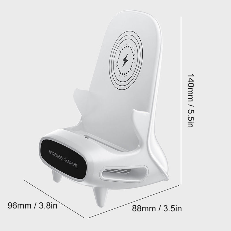 M111 15W Desktop Vertical Loudspeaker Wireless Charging Stand for 4.5-11 Inch Mobile Phone Tablet