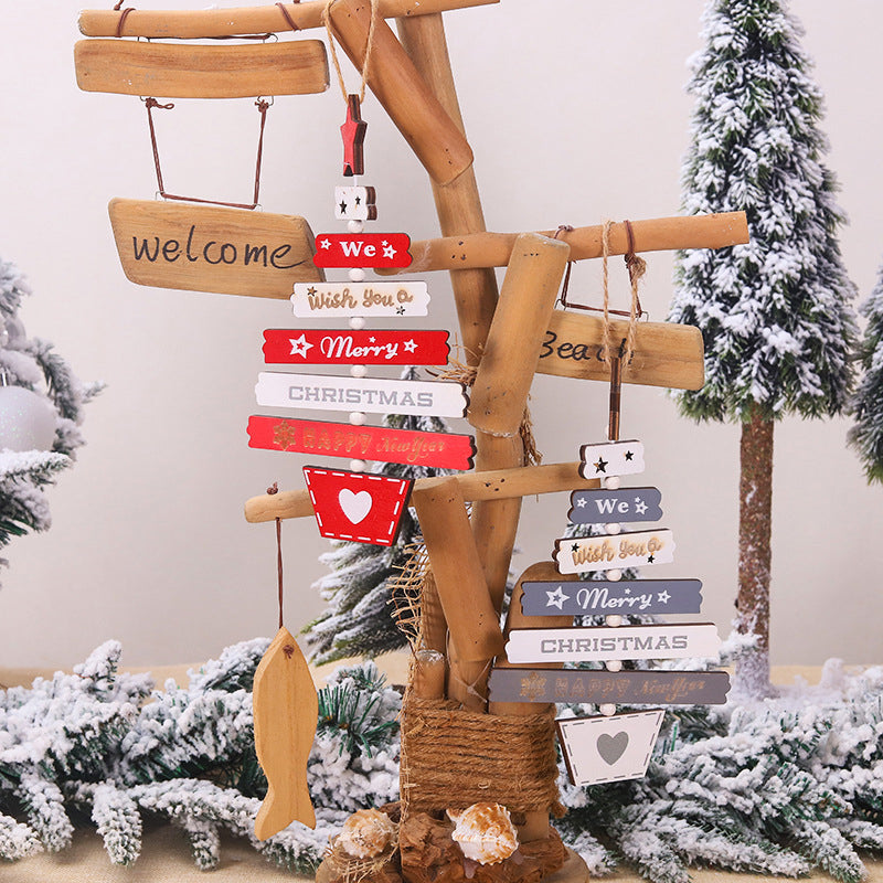 Christmas Tree Wooden Hanging Decoration