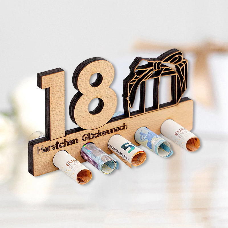 Birthday gift wooden money clip