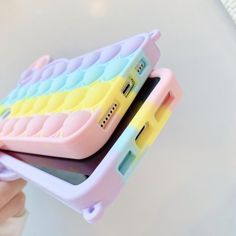 Toy Phone Case, Push Pop Bubble Fidget Sensory Protecive Case for iPhone