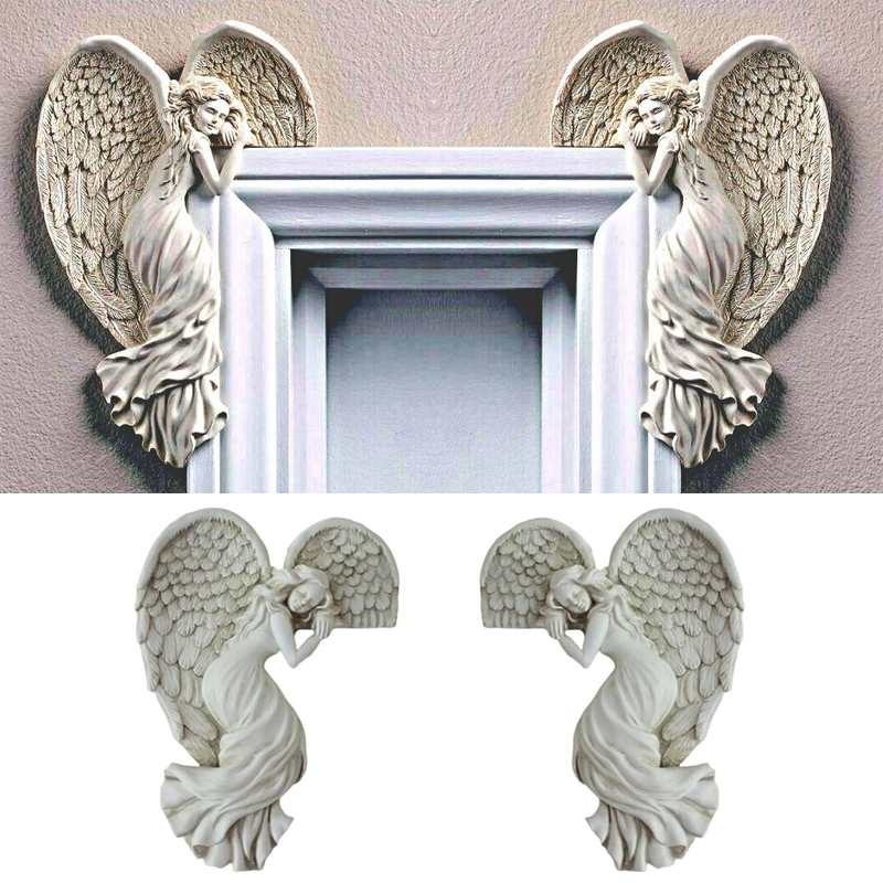 Set Door Frame Angel Wings Sculpture