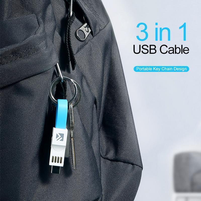 haloera™  3-in-1 Keychain Data Sync Charge Cable