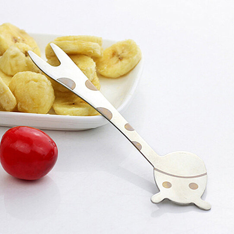 Stainless Steel Children's Fruit Fork  Cute Giraffe