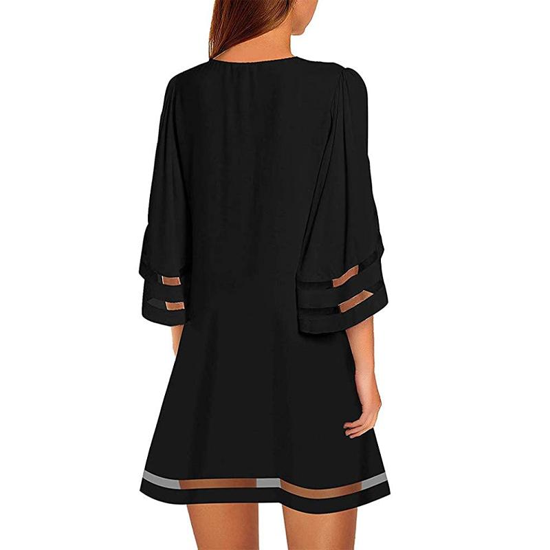 Loose O-Neck Mesh Dress