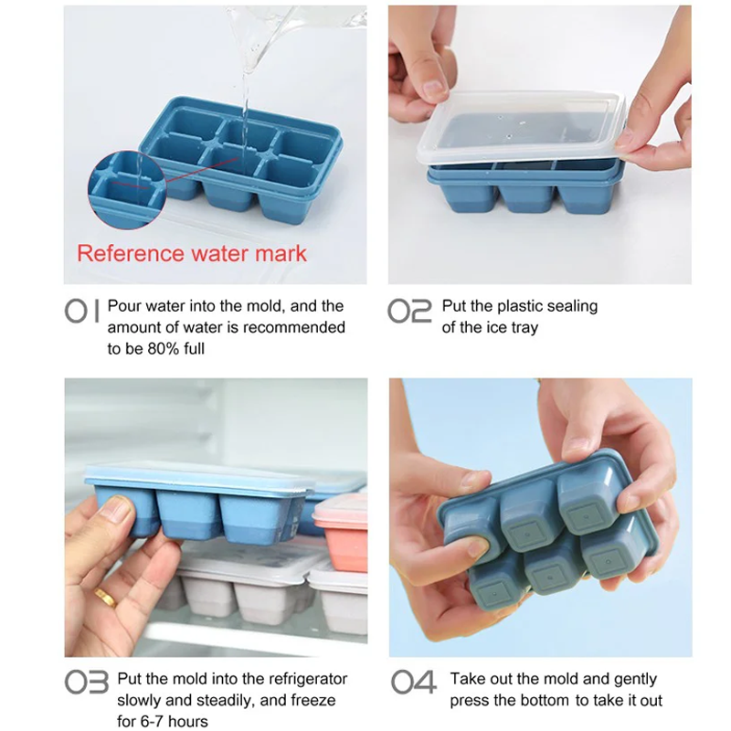 Mini Square Ice Cube Mold, 3pcs