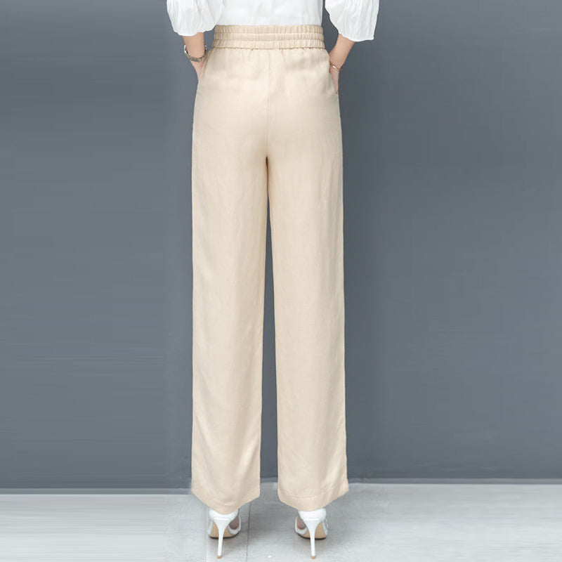 High Waist Loose Ice Silk Pants