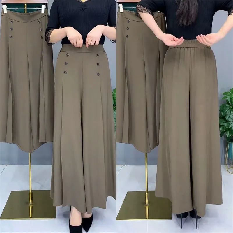 Stylish Pleated Wide-leg Pants