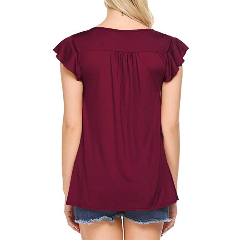 haloera™ Women's V Neck Pleated Tunic Tops