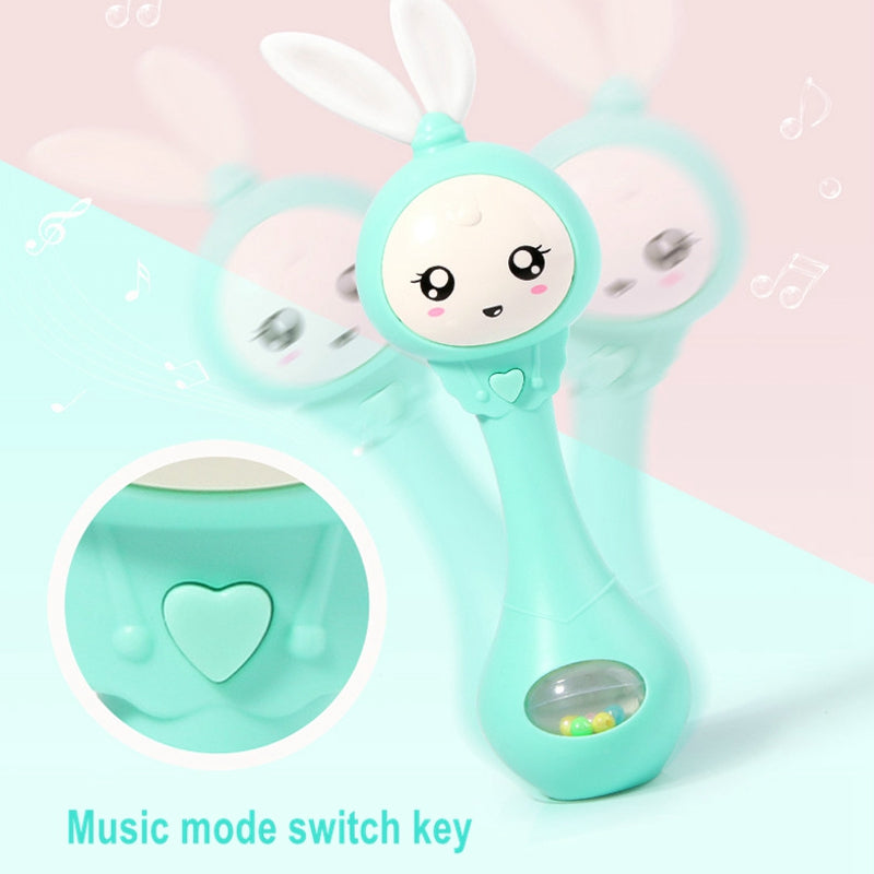 Flashing Music Baby Rattle Rabbit Teether Mobile Hand Bells