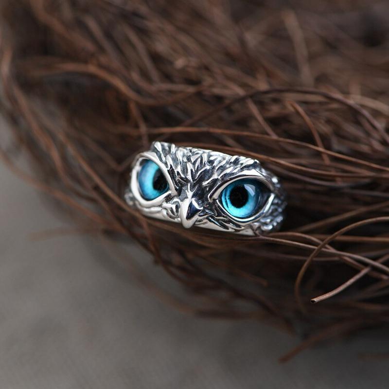 Demon Eye Owl Ring Adjustable