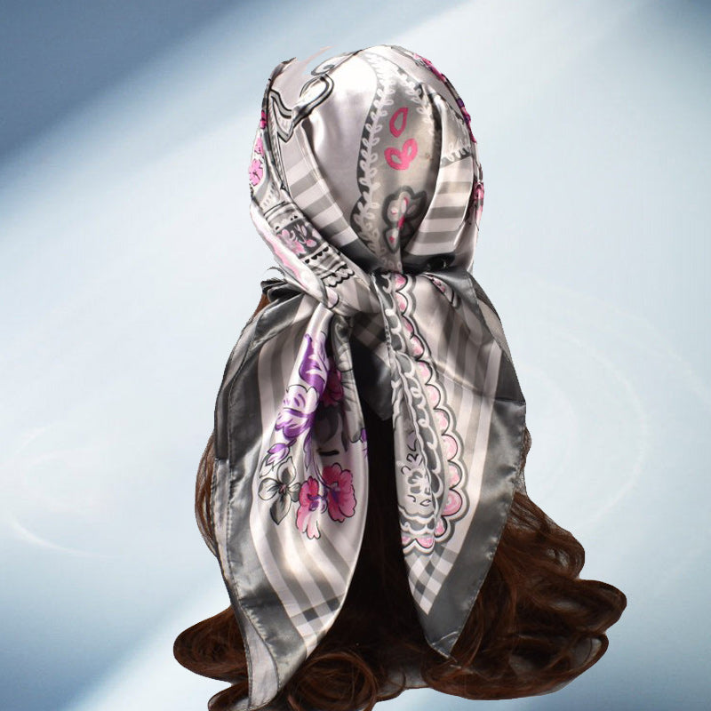 Botanical Floral Cashew Flower Silk Scarf