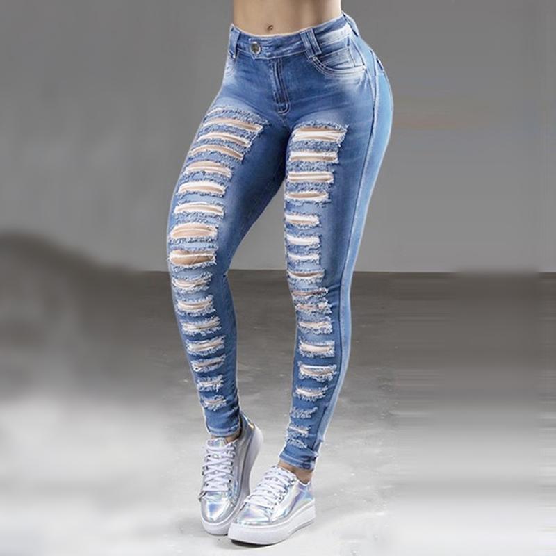 New Fashion Trendy Stretch Ripped Skinny Denim Jeans