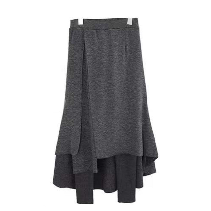 Women's Irregular Fake Two Pieces Thickened Bottoming Skirt